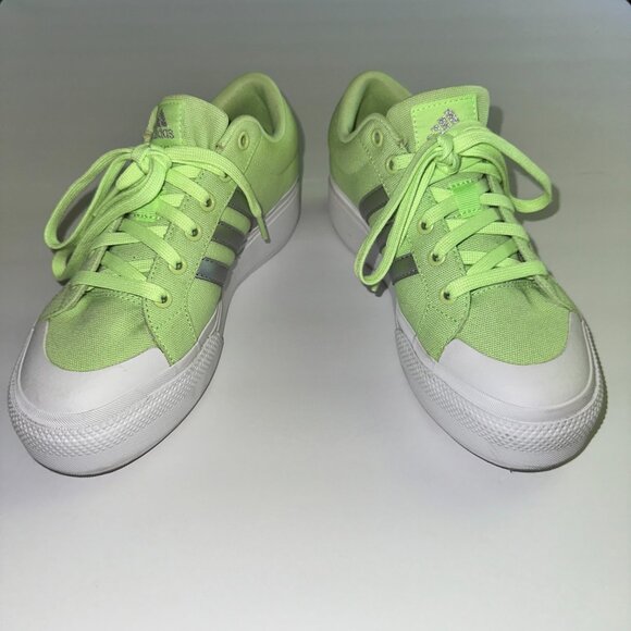 WOMENS SIZE 7.5 NEON GREEN ADIDAS PLATFORM SHOE - Picture 4 of 9